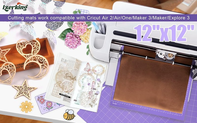 Cutting Mat for Cricut - 4 Pack Strong Replacement Pads | Purple Cut Mats for Maker 3 & Air 2 with Scraper & Pick Needle
