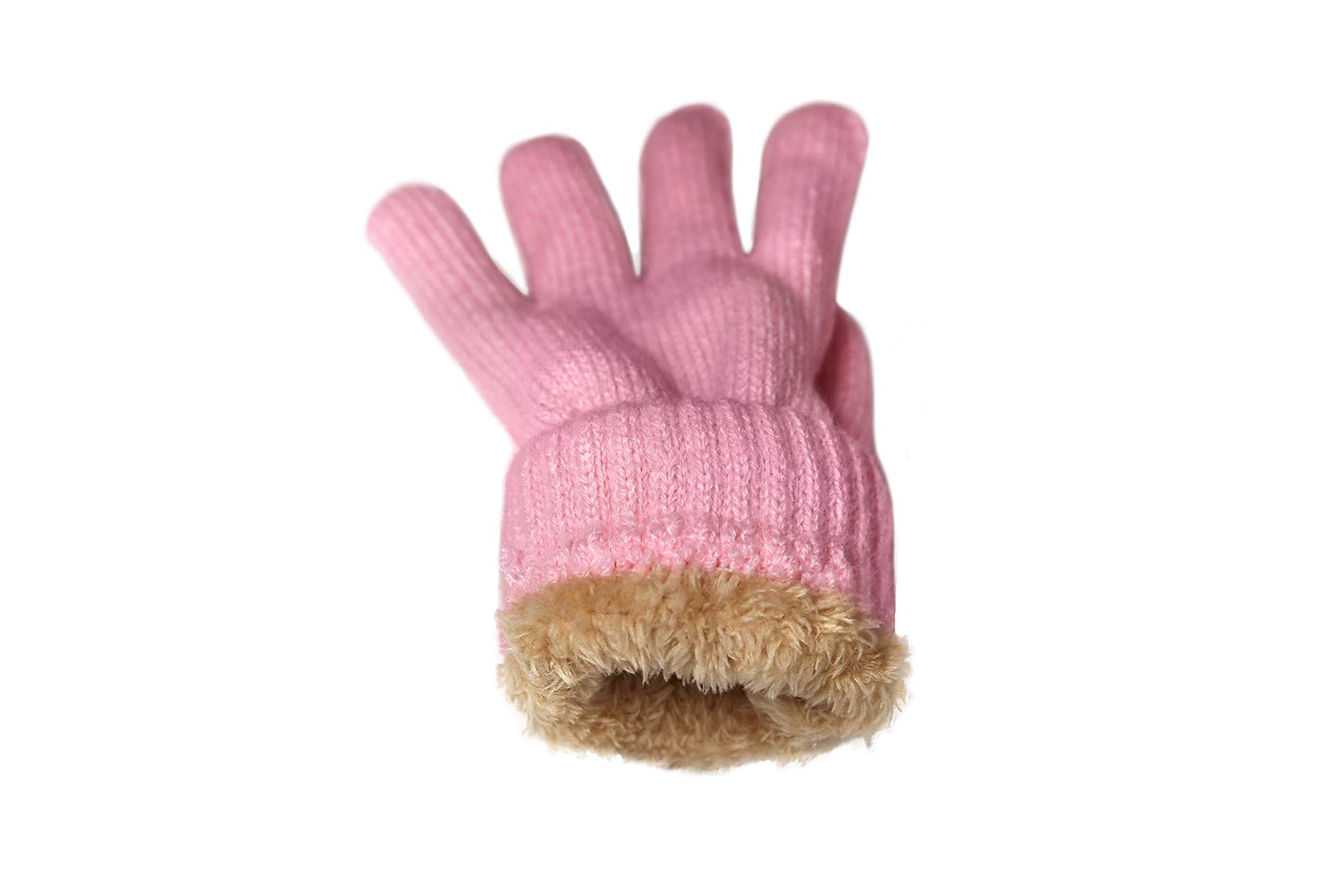 Women’s Winter Set, Knitted Beanie with Pompom and Gloves, Pink Ribbon Breast Cancer Awareness (White Beanie and Pink Gloves)