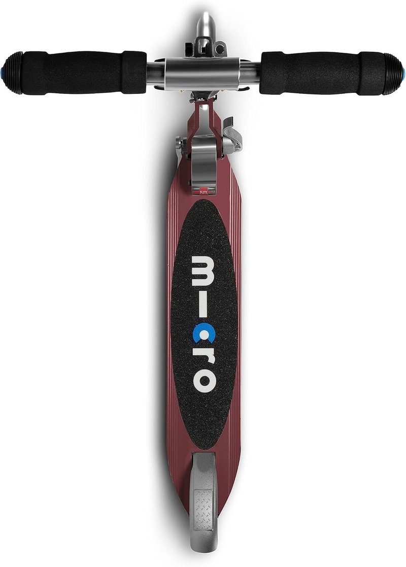 Micro Kickboard Sprite LED Scooter - Lightweight 2-Wheeled Design | Foldable, Light-Up Wheels for Kids & Teens, Autumn Red