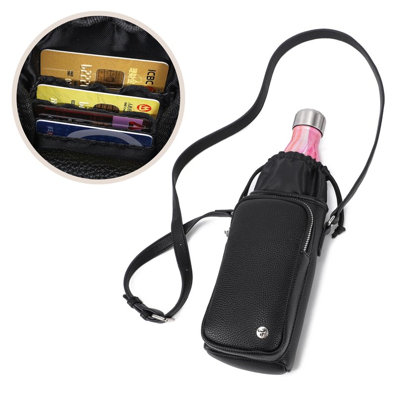 INICAT Leather Water Bottle Holder with Strap Water Bottle Carrier Bag for 32oz Tumbler Insulated(White)