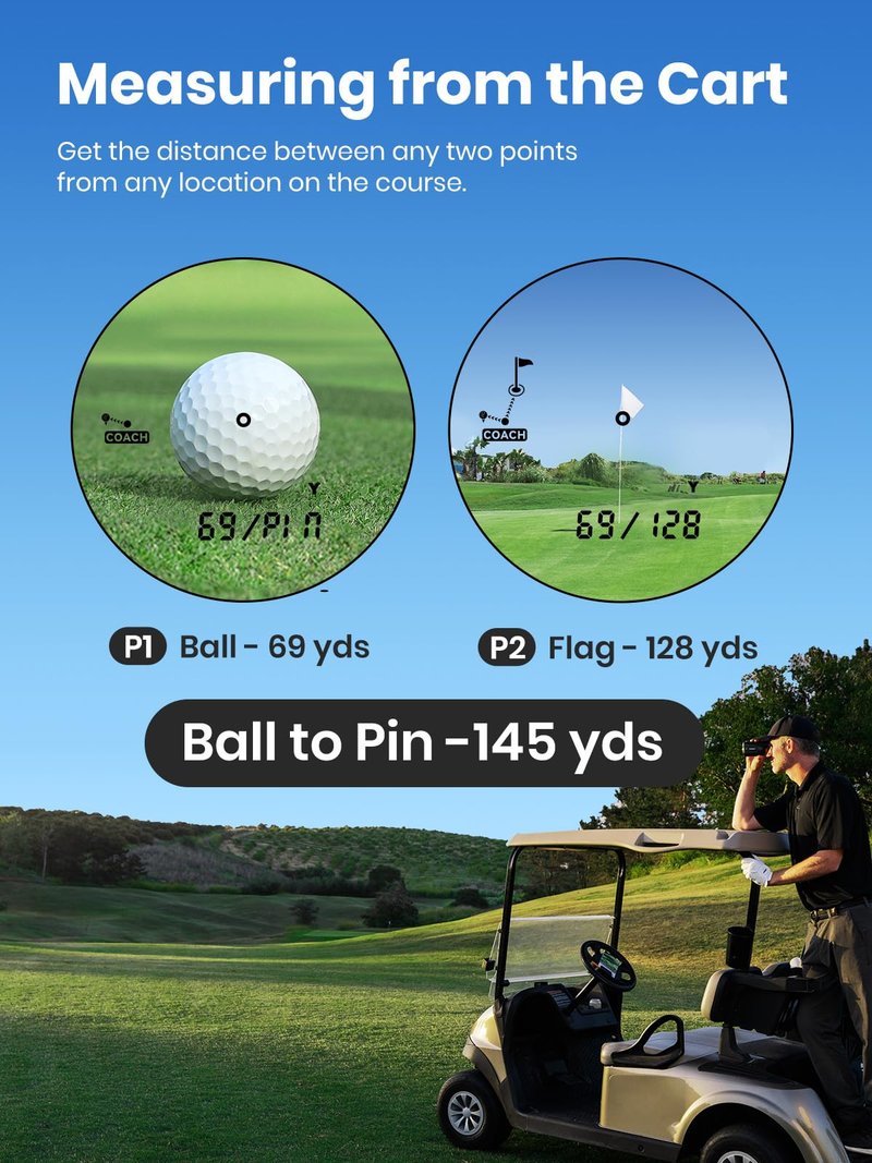ACEGMET PF2C Golf Rangefinder with Slope, 0.3s Flag Pole Locking Vibration, ±1yd Accuracy, 1100 Yards Rechargeable Laser Range Finder Golf with Magnetic, Golf Accessories for Men