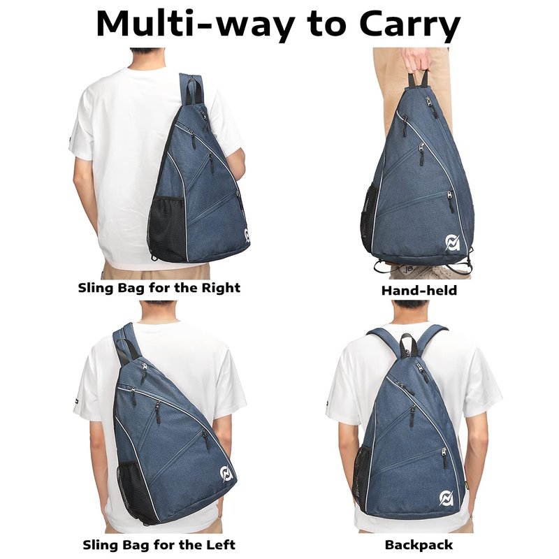 A11N SPORTS Pickleball Bag, Reversible Crossbody Sling Bag/Backpack for Women Men, Navy