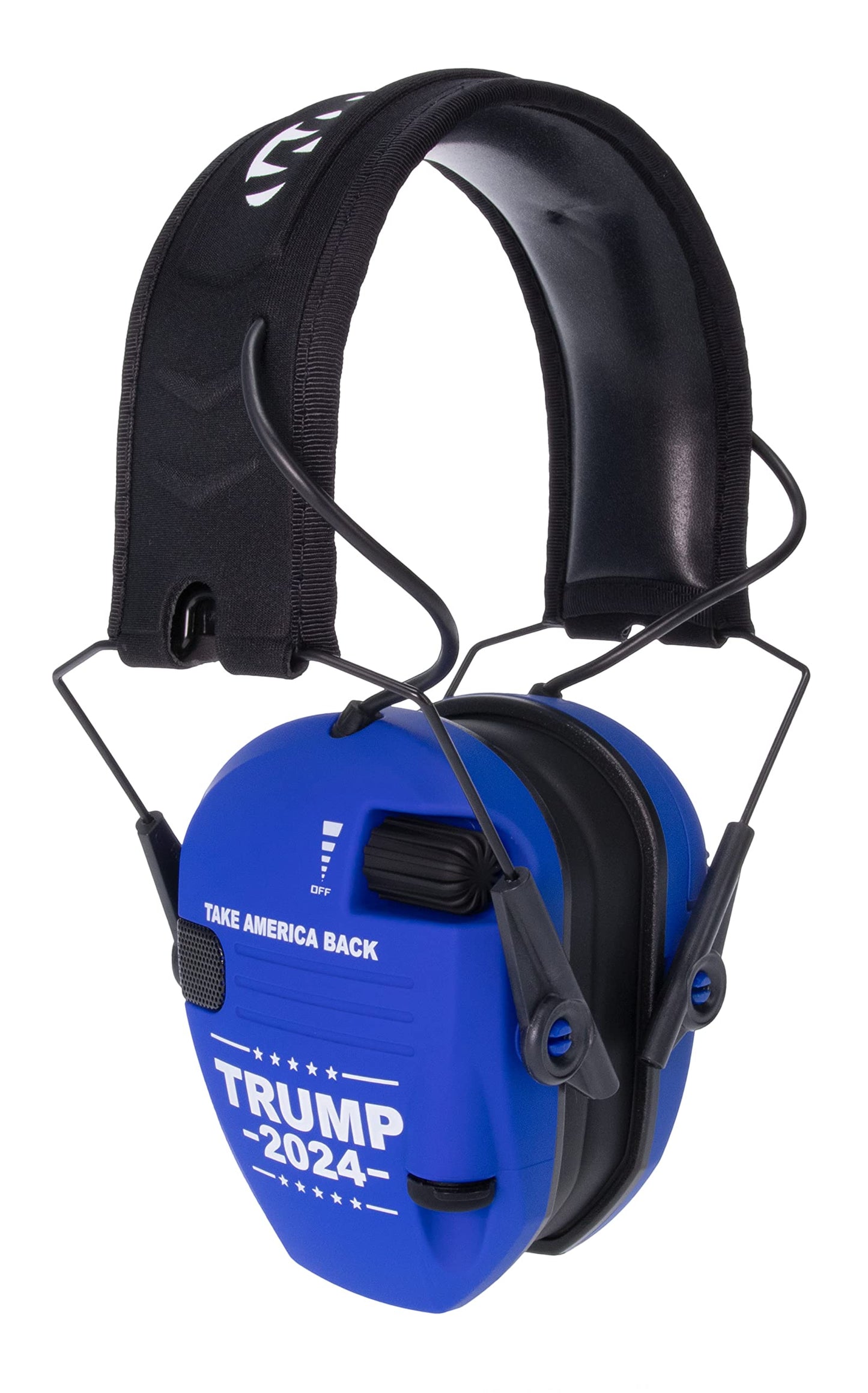 Walker's Razor Slim Shooting Earmuffs - Take America Back Series (Trump 2024) Bundle with Walkie Talkies, Protective Cases, Shooting Glasses and Cleaning Cloths 2-Pack