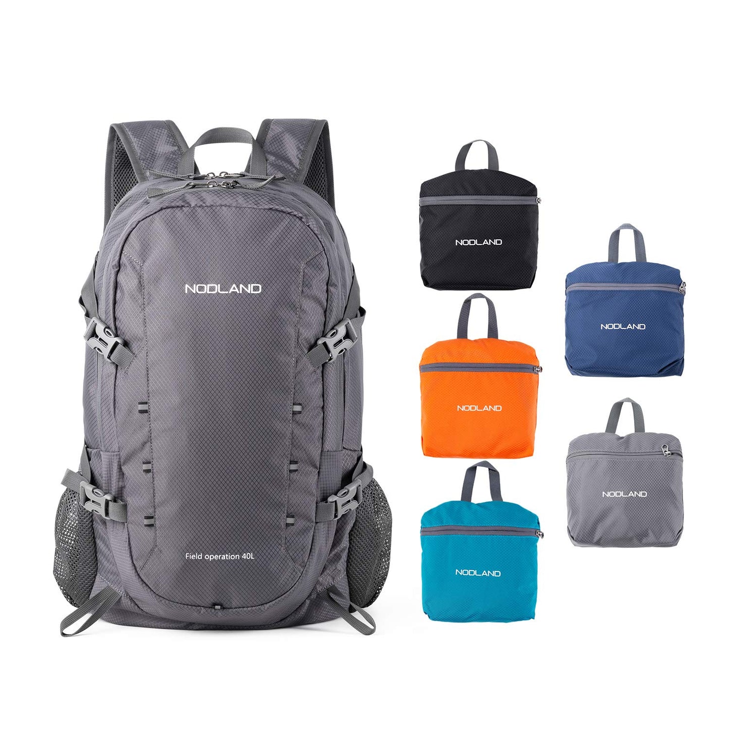 Sharkborough NODLAND Lightweight Backpack, Travel 40L Foldable Water-Resistant Daypack, Hiking Outdoor Camping Rucksack for Men Women
