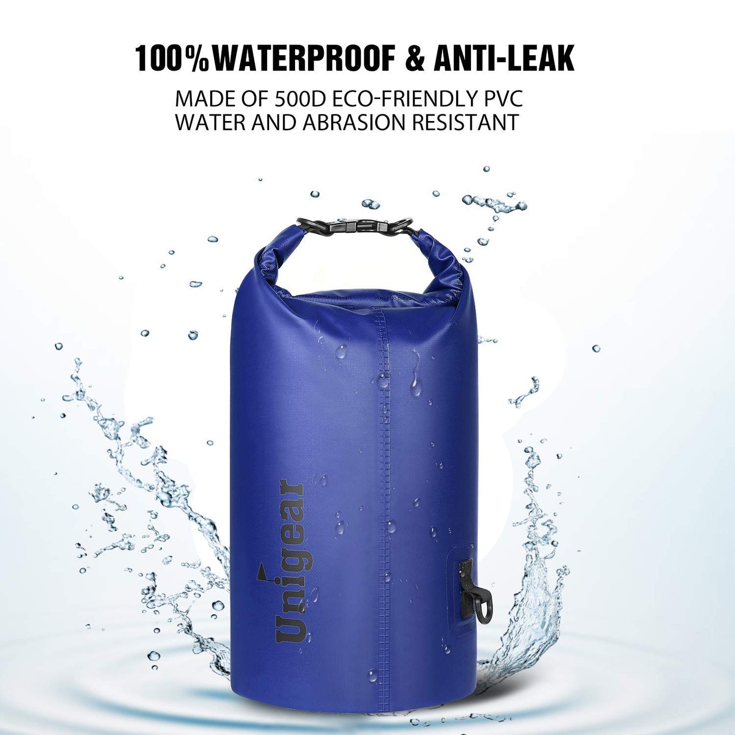 Unigear Dry Bag Waterproof, Floating and Lightweight Bags for Kayaking, Boating, Fishing, Swimming and Camping with Waterproof Phone Case (Green, 2L)