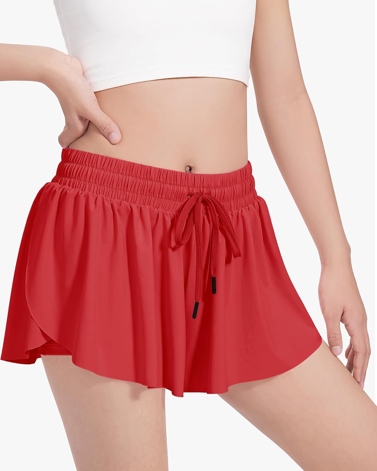 Girls Butterfly Athletic Shorts - Flowy Running & Dance Shorts for Ages 5-14 | Comfortable Fit