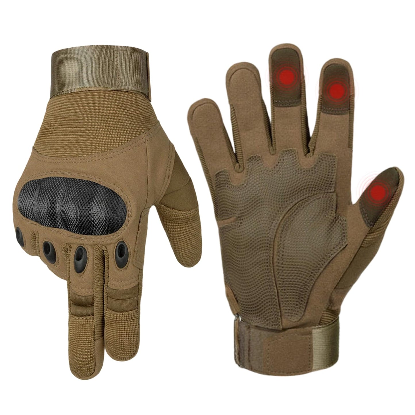 HYCOPROT Men’s Utility Gloves, Motorcycle Glove with Touchscreen Full Finger Palm Pad Protective Gears Hard Shell Work Outdoor Lightweight Breathable for Sport Hiking Motorbike Cycling Riding Running