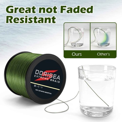 Dorisea Extreme Braid 100% Pe Black Braided Fishing Line 109Yards-2187Yards 6-550Lb Test Fishing Wire Fishing String Incredible Superline Zero Stretch (1000m/1093Yards 130lb/0.63mm(8Strands))