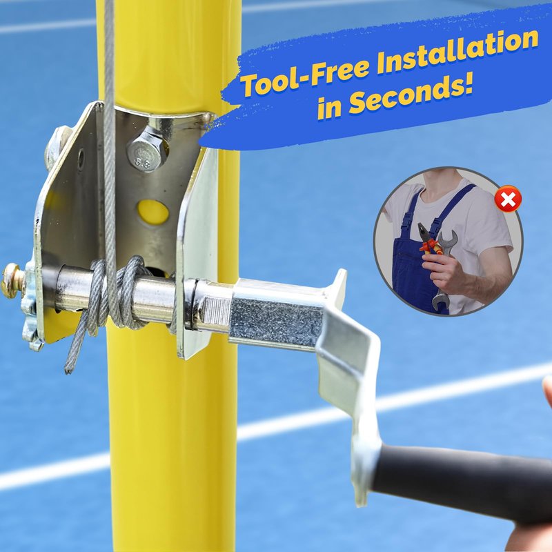 Colaxi Tensioner Handle Hand Crank Easy Installation Professional Accessory Tensioning Device Handle for Tennis Net Pole, Gym, Style A Silver with Black Handle