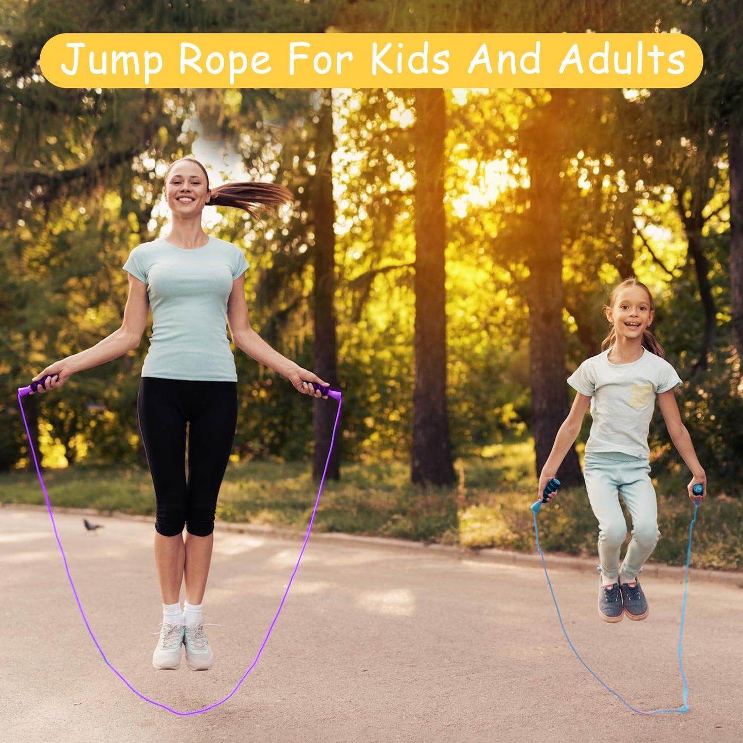 Jump Rope For Kids,Jump Rope Kids,Adjustable Soft Skipping Rope,Toddler Jump Rope With Skin-Friendly Foam Handles For Kids, Boys,Girls,Women, Men,Exercise Activity,Outdoor Fitness