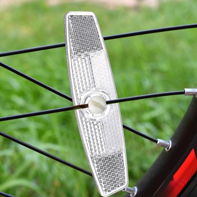 4 PCS Bike Wheel Reflectors, Bicycle Spoke Reflector Bike Front and Rear Reflectors Mountain Bicycle Safety Warning Reflector for Night Cycling, Handlebar, Seatpost Bikes Front and Rear White