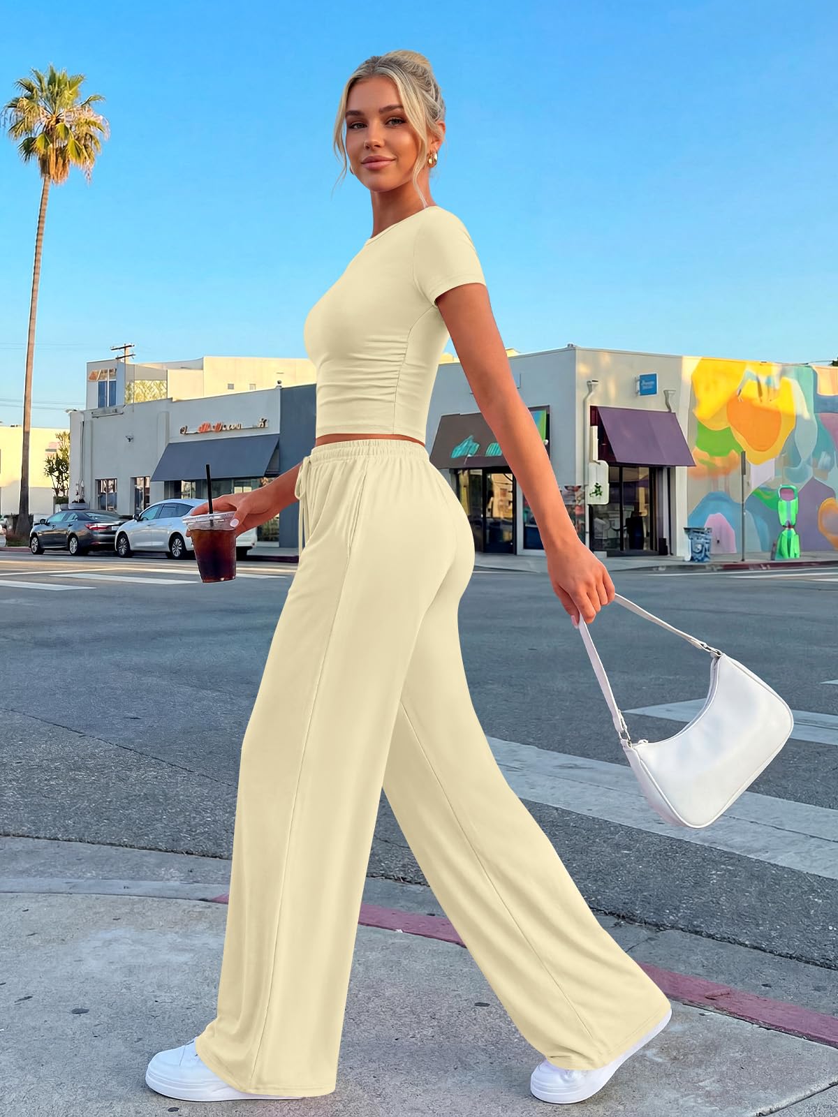 Trendy Queen Womens Petite 2 Two Piece Set 2026 Summer Workout Beach Vacation Cruise Gym Clothes Spring Fashion Lounge Matching School Comfy Airport Travel Outfit Athleisure Clothing