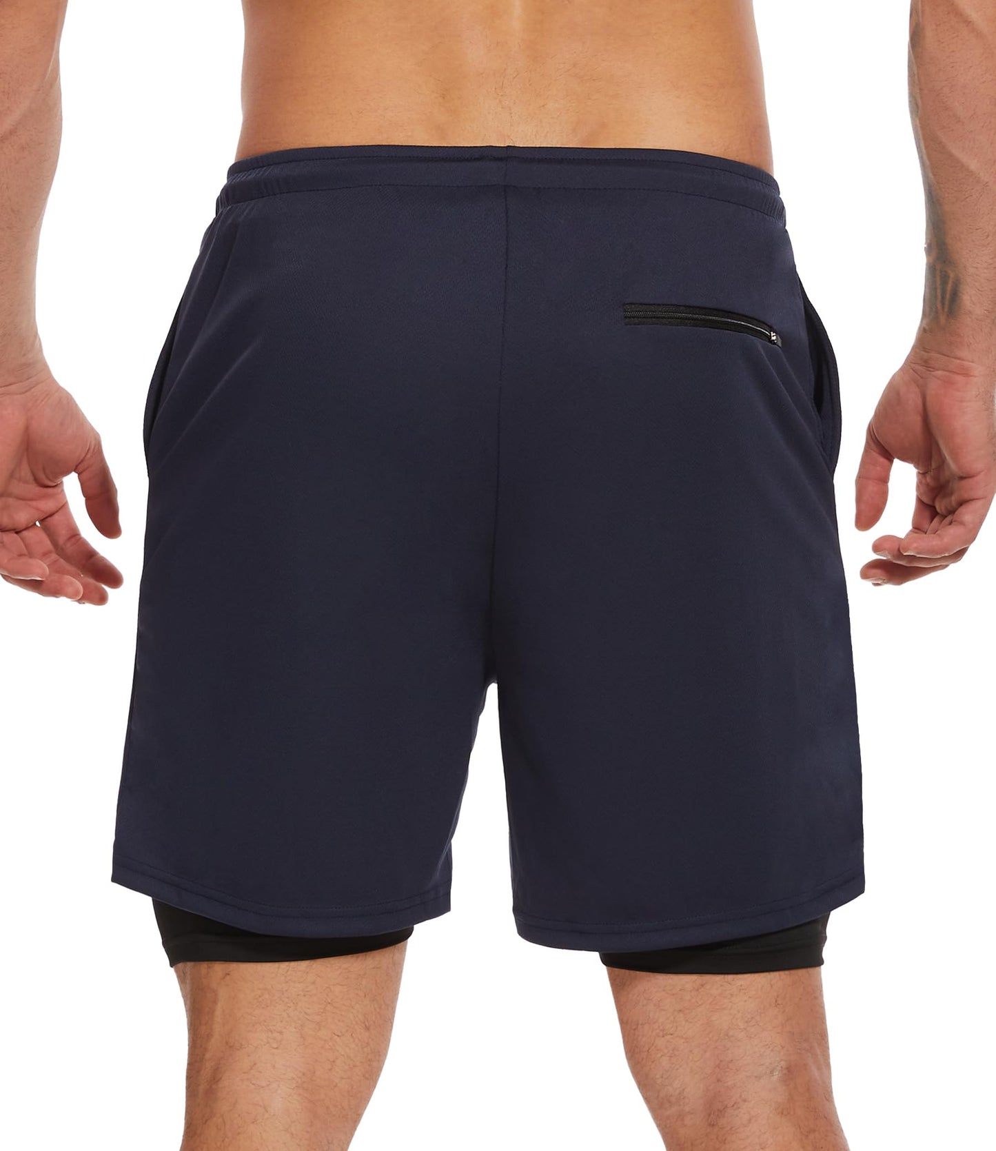 Kinglaman 4 Pack Mens 2 in 1 Running Workout Shorts with Liner, Gym Athletic Quick Dry Sport Shorts with Pockets 2 Black 1 Blue 1 Gray X-Large