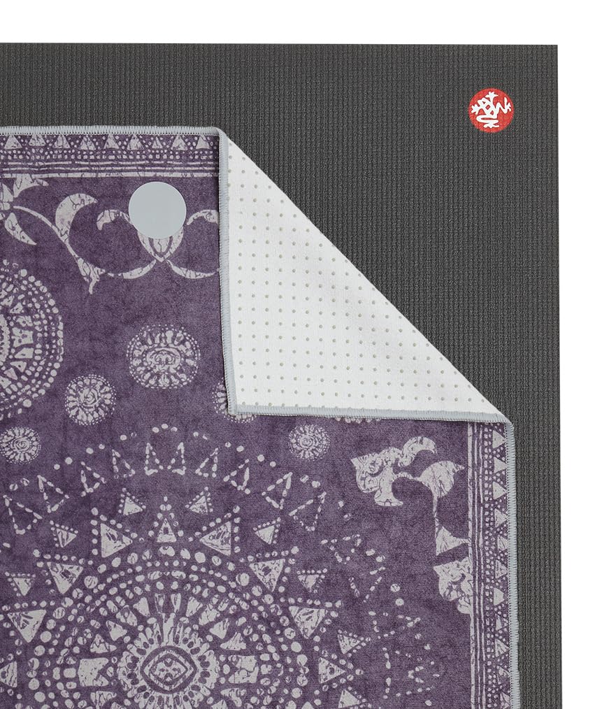 Yogitoes Yoga Mat Towel - Lightweight, Quick Drying Microfiber, Non Slip Skidless Technology, Use in Hot Yoga, Vinyasa and Power, 71 Inch (180cm), Geija Purple