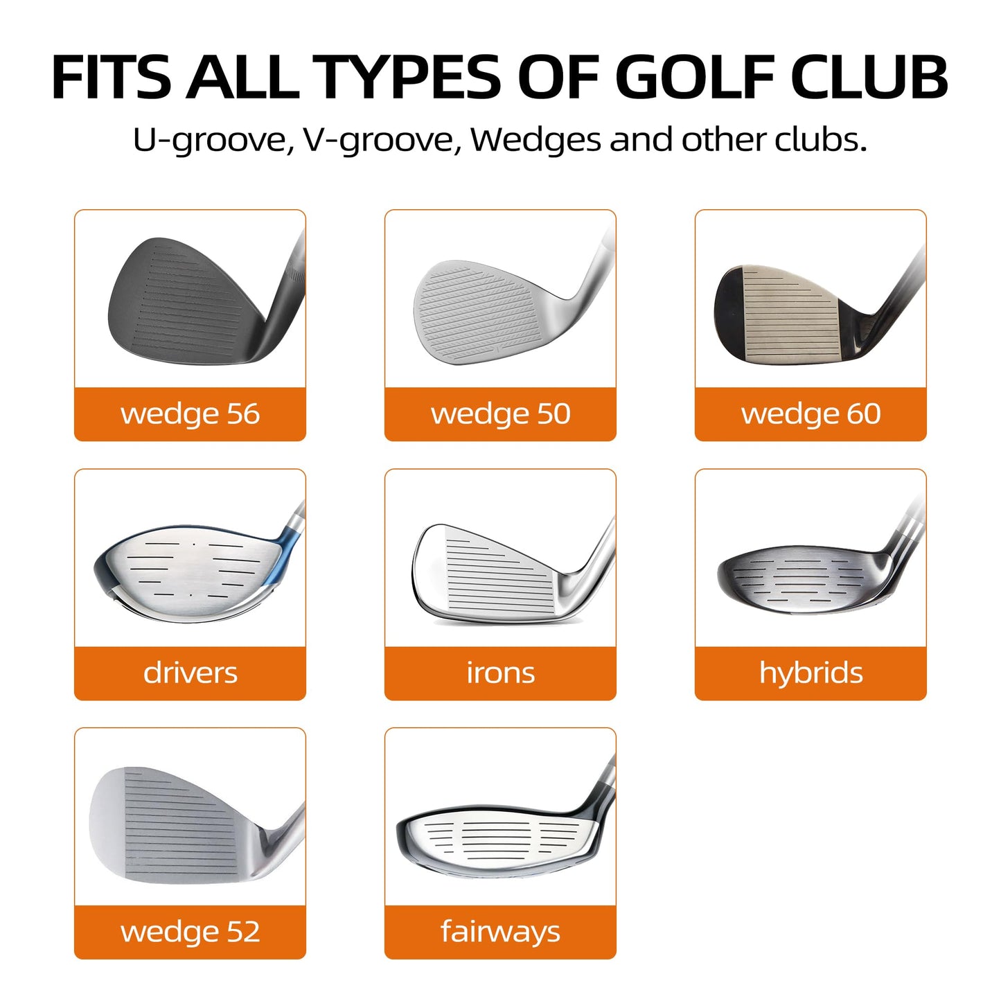 Sukiise Golf Club Groove Sharpener, Re-Grooving Tool and Cleaner for All Irons Pitching Sand Lob Gap and Approach Wedges, Generate Optimal Backspin, Groove Repair Tool, Tungsten Carbide Head