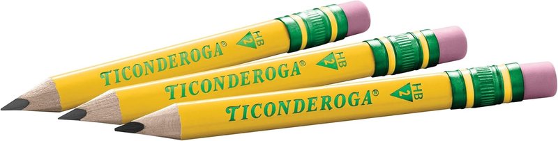 Ticonderoga My First Half-Size Wooden Pencils - Large Triangle-Barrel Pre-Sharpened #2 HB Yellow Pencils with Erasers | 4.5" | 12-Pack