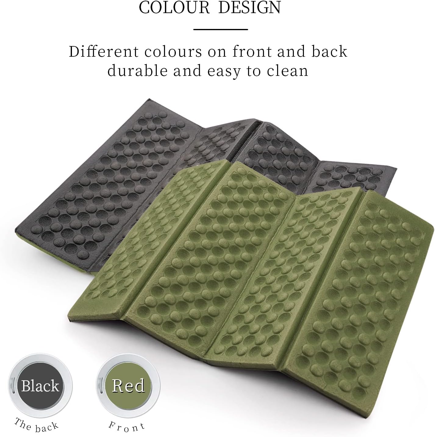 AceCamp Portable Lightweight Waterproof Folding Mat - Mini Foam Sitting Pad for Outdoor Comfort | Red