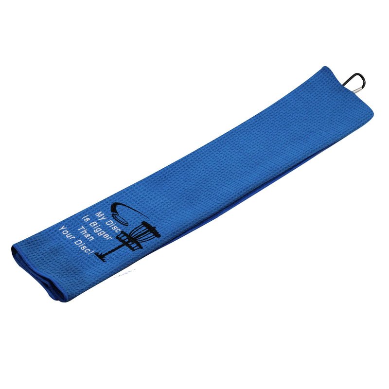 Funny Disc Golf Towel Golf Towel Embroidered Golf Towel Gift My Disc is Bigger Than Your Disc Golf Towel with Clip (Bigger Than Your Disc)