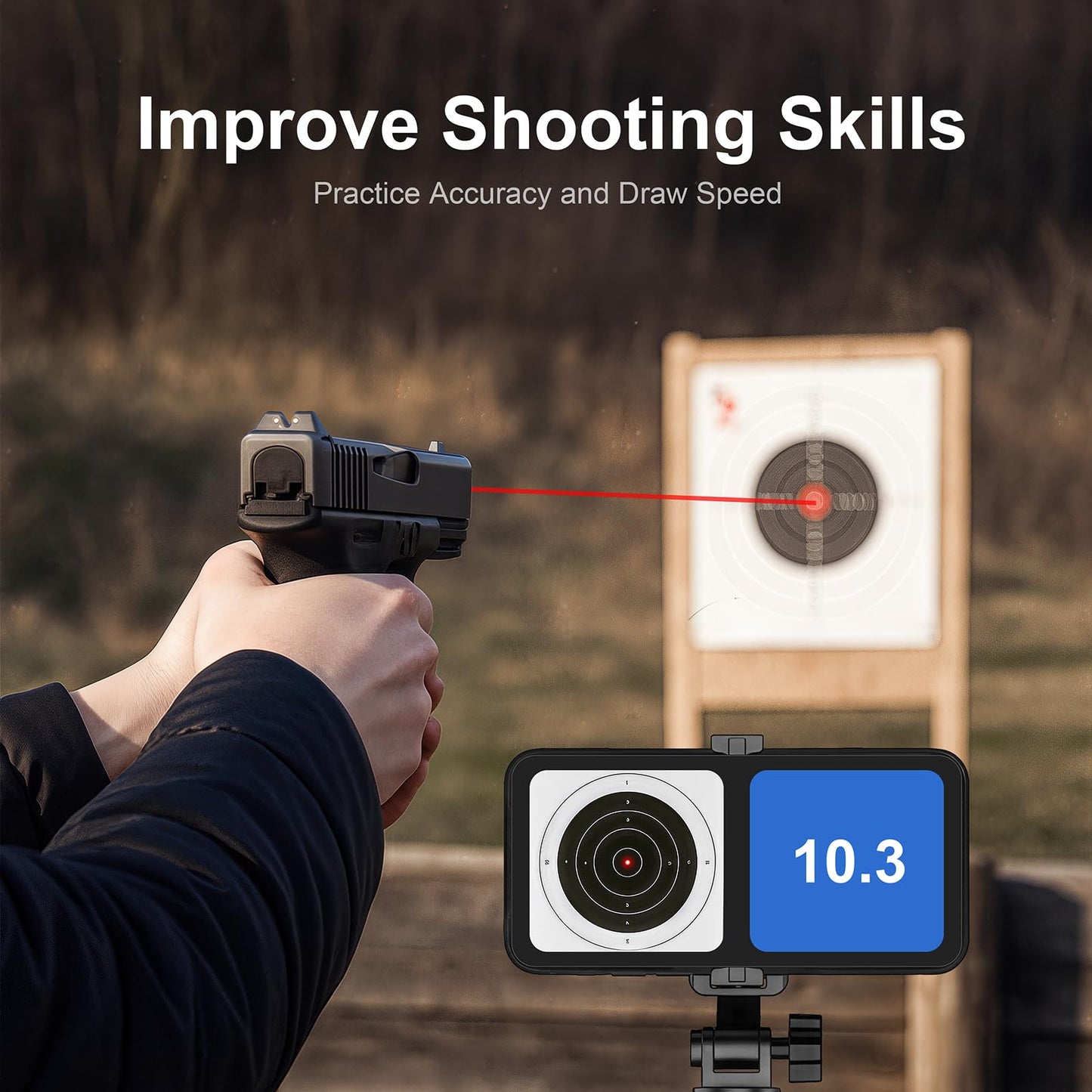 9mm Laser Training Cartridge Dry Fire Laser Training System for Dry Fire Practice and Shooting with 3 Set Batteries and Extra Rubber Snap Cap (9mm Cartridge)