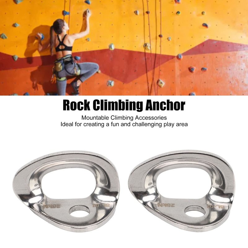Uxsiya 2PCS Climbing Bolts Hanger 316 Stainless Steel Rock Climbing Hanger Large Bearing Capacity Anchor for Carving Aerial Work