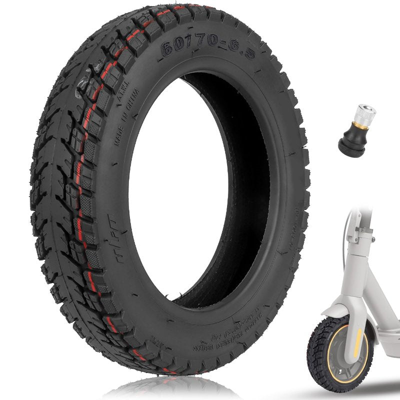 Felixstory 60/70-6.5 Off Road Vacuum Tire, Fit for Ninebot Max G30P G30LP G2 G30D F40I VOLPAM SP01 Hiboy S2 MAX, 10x2.5 Tubeless Tire, Inner diameter 16cm Fit for 6.5" rim, Abrasion Puncture Resistant