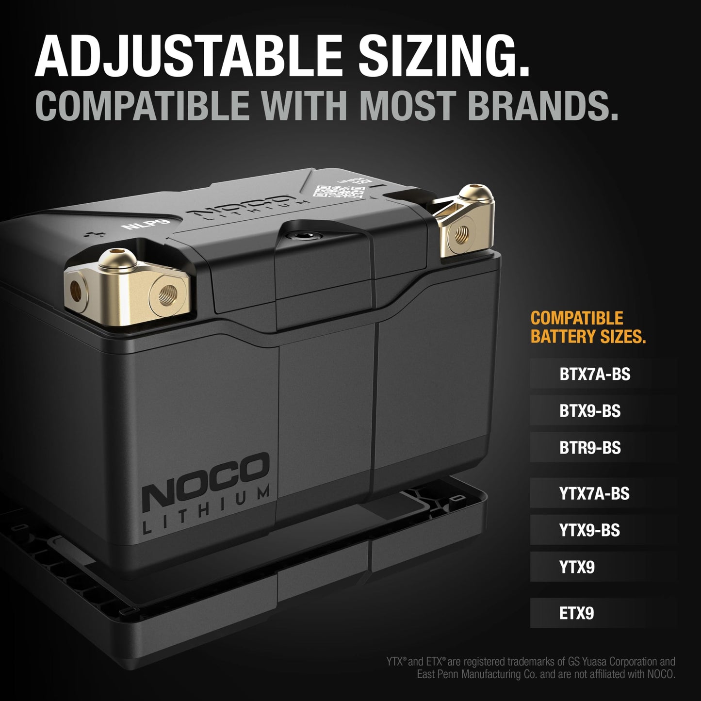 NOCO Lithium NLP9: Ultra-Light 12V Lithium Powersport Battery – Group 9 – 3Ah – 400A Start Power – Intelligent BMS – UL Certified