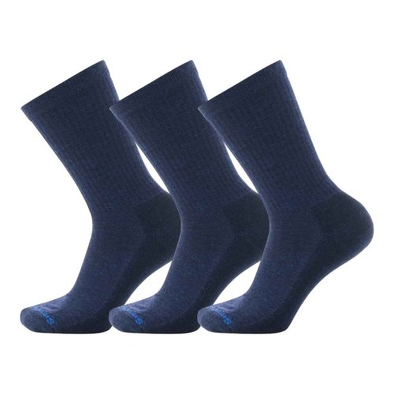 Smartwool Everyday Solid Rib Crew Socks For Men and Women Multipack Deep Navy-3Pk Xl