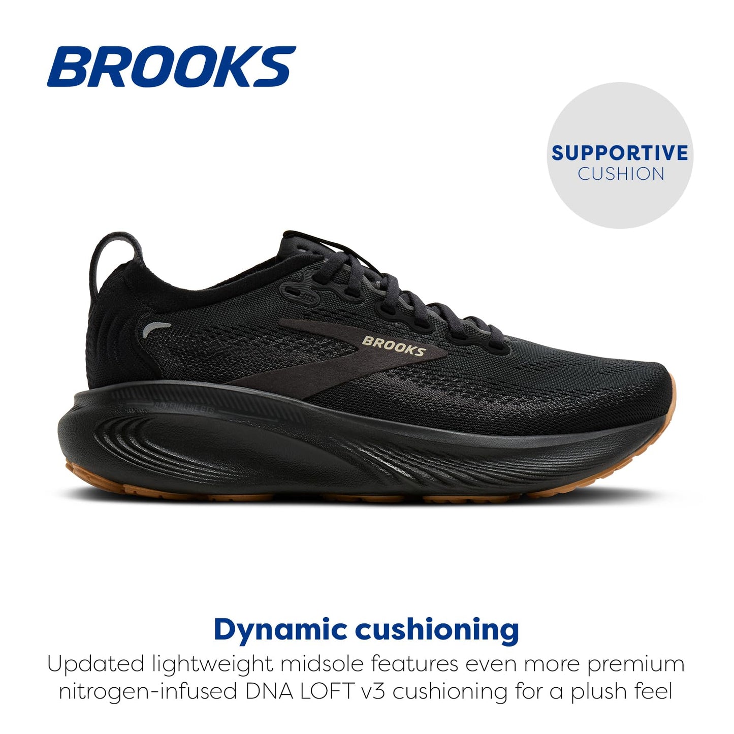 Brooks Women’s Adrenaline GTS 25 Supportive Running & Walking Shoe - Black/Biscuit - 11 Medium