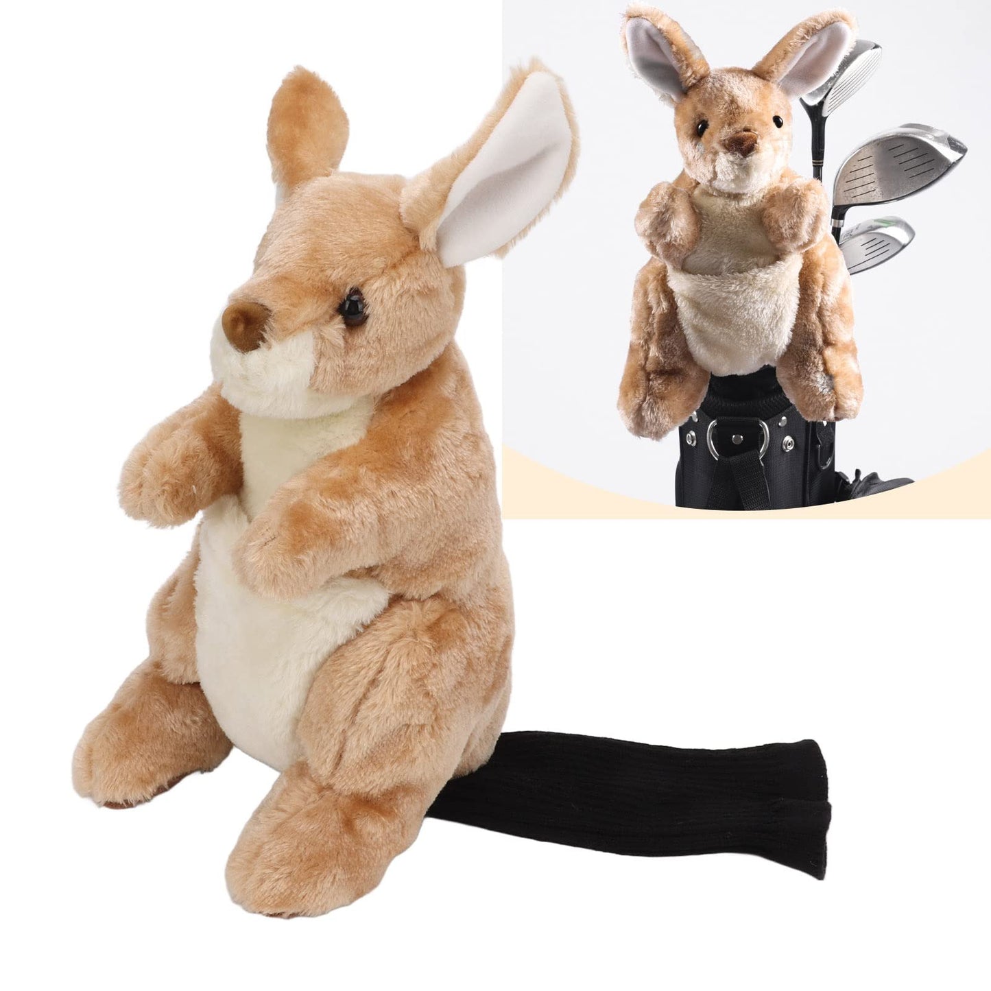 Golf Club Headcover,Kangaroo Shape Plush Golf Club Head Cover No.1 Wooden Club Cover for Course