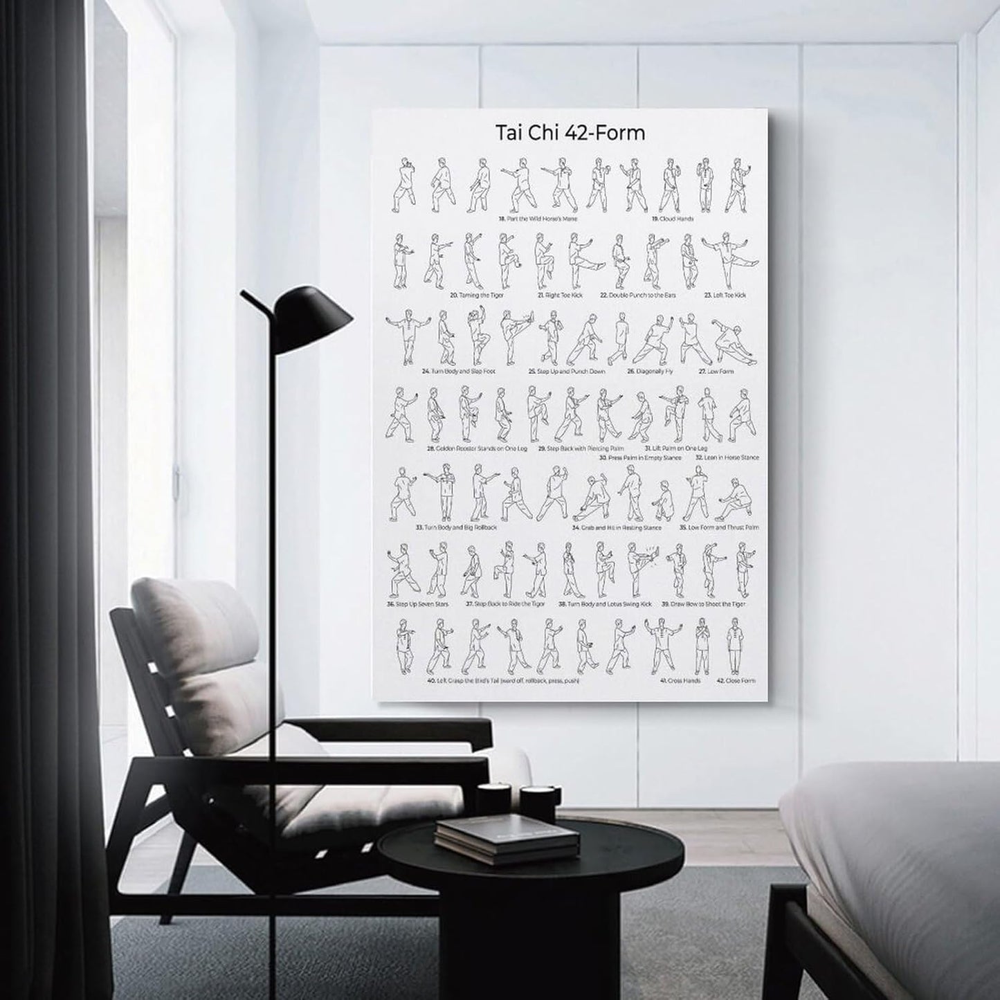 Tai Chi 42-Form Canvas Wall Art - Modern Bedroom Decor | Unframed 12x18 Inch Print