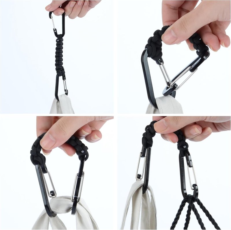 Paracord Keychain Carabiner Clip - Versatile D Ring Lanyard Hanger for Water Bottles, Keys & Backpacks | Ideal for Men & Women