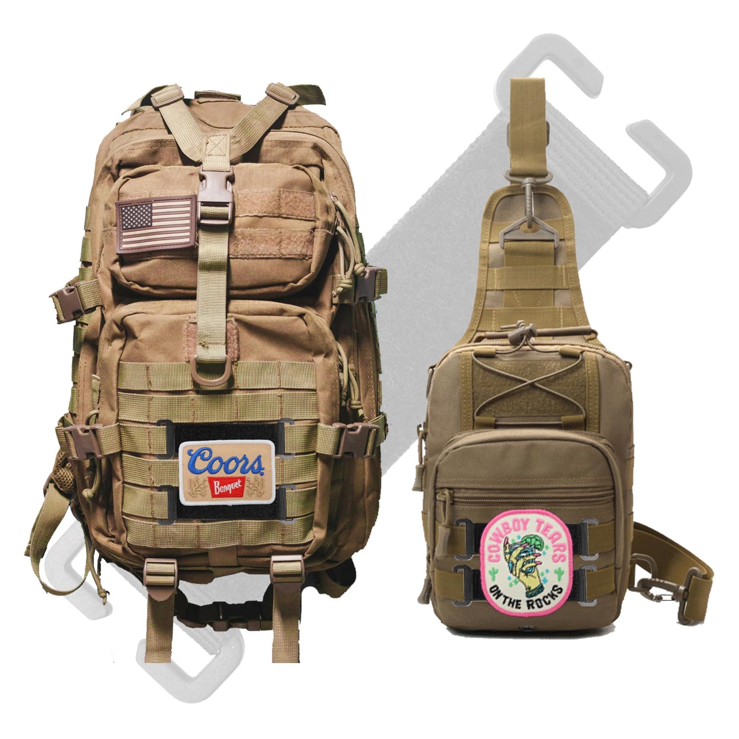 Molle Patch Panel Straps, Molle Strips for Attaching Tactical DIY Patches Display, Molle Hook and Loop Panel Straps for Badges Gear Setup 6 Pieces