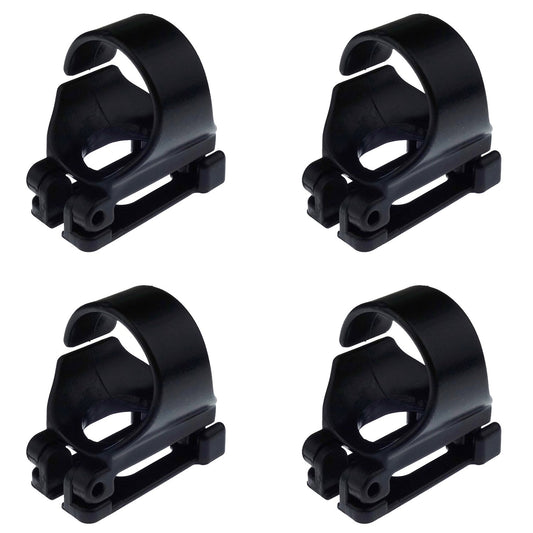 Kasteco 4 Pack Scuba Dive Universal Plastic Clip Snorkel Keeper Tube Holder, Black