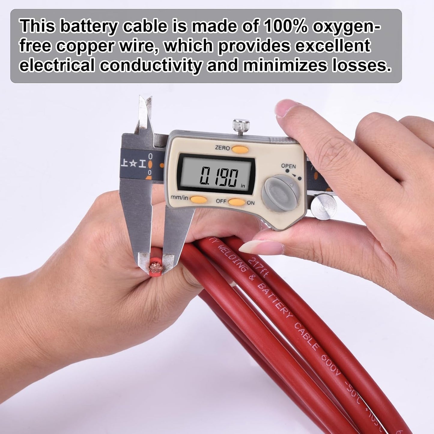 6 Gauge Battery Cable - 15FT Red & Black 6 AWG Stranded Oxygen-Free Copper Wire for Automotive & Solar Use