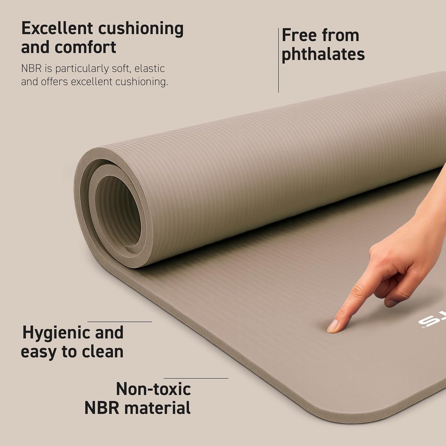 Yoga Mat - Premium Non-Slip Thick Exercise Mat for Home Workouts | Cushioned NBR Foam, Comfortable for Pilates & Stretching