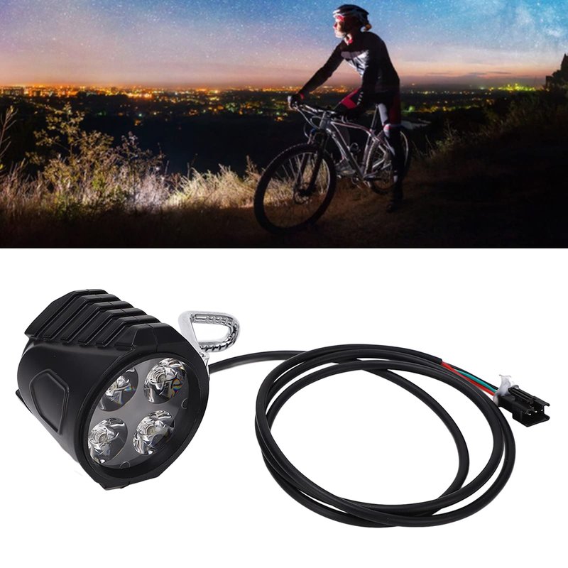 Electric Scooter Front Light, 2 in 1 Electric Horn Headlight 10 Inch 12-72V Universal Fit for Commuters Night Riders Cycling Enthusiasts