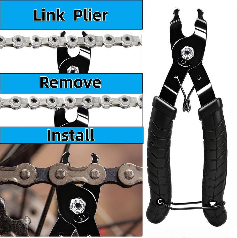 Chigadper Bike Chain Repair Tool Kit with Chain Breaker, Multi-Function Master Link Pliers & Wear Checker for 7-11 Speed and Single Speed Bicycles