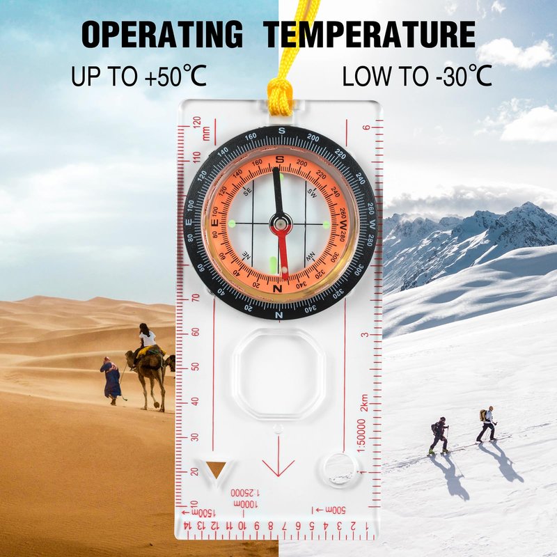 Eyeskey Multifunctional Military Sighting Navigation Compass with Inclinometer | Impact Resistant & Waterproof Compass for Hiking, Camping
