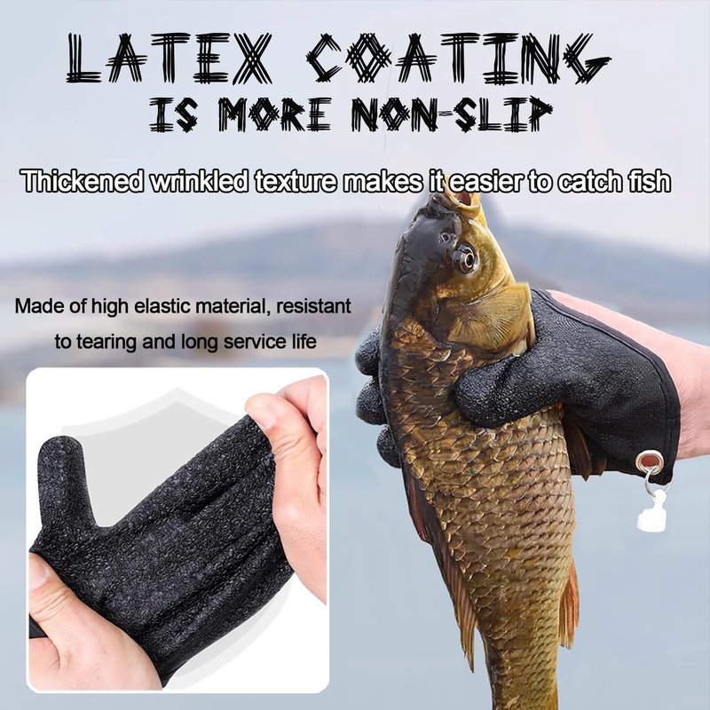 Fishing Gloves with Magnet Release - Professional 2-Piece Set for Handling, Catching & Cleaning Fish