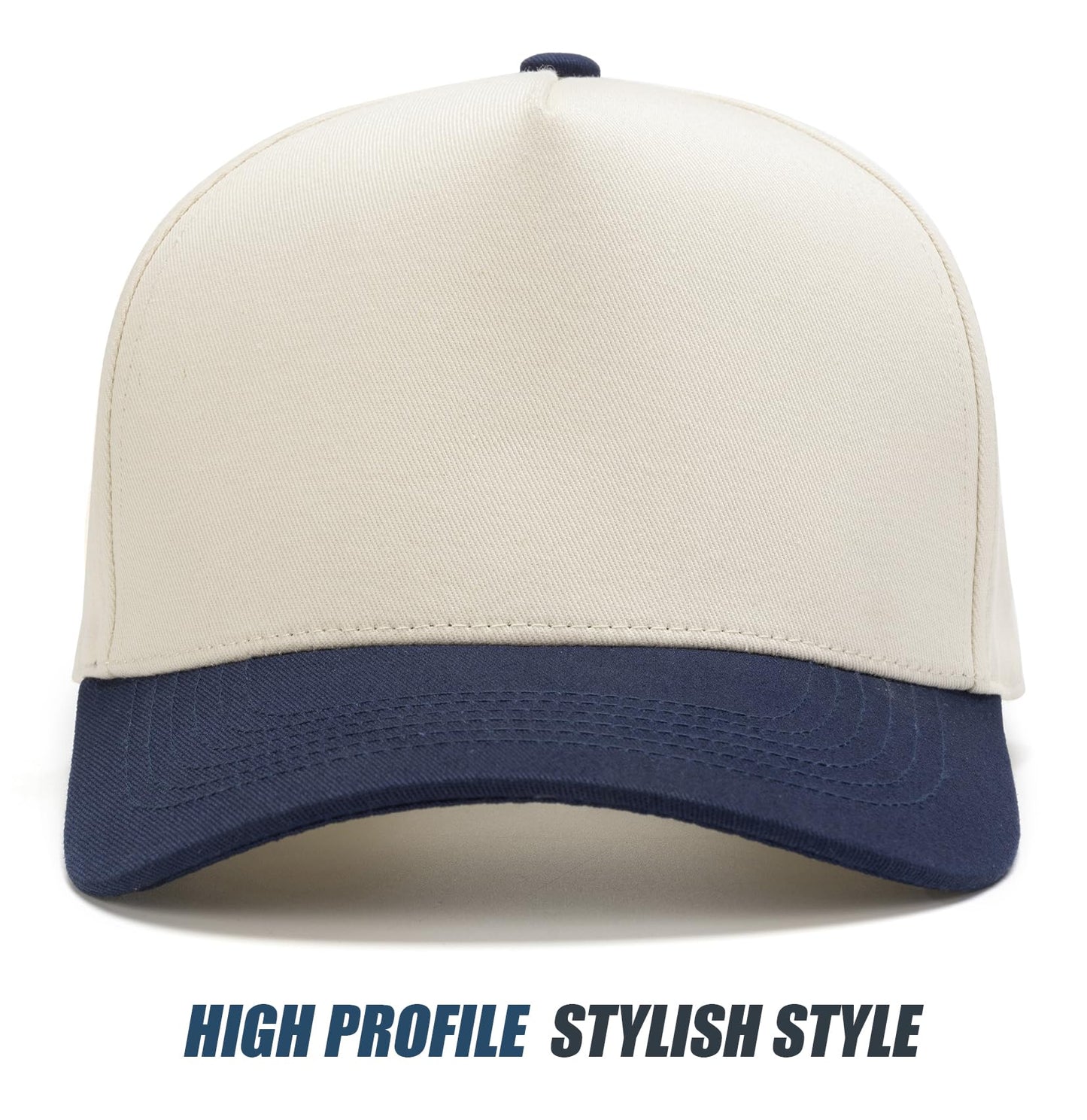 MEINICY Vintage Trendy Trucker Hat, Structured 5-Panel Snapback Hat, Adjustable Cotton Solid or 2-Tone Baseball Cap Men Women