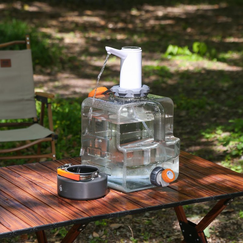 Sparkstarses 5.28 Gallon Water Jug, Camping Water Container with Spigot, No Leakage Water Tank Compatible with Electric Water Pumps, Water Bucket for Emergency Outdoor Hiking Picnic