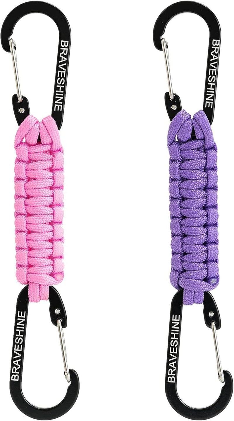 Paracord Keychain Carabiner Clip - Versatile D Ring Lanyard Hanger for Water Bottles, Keys & Backpacks | Ideal for Men & Women
