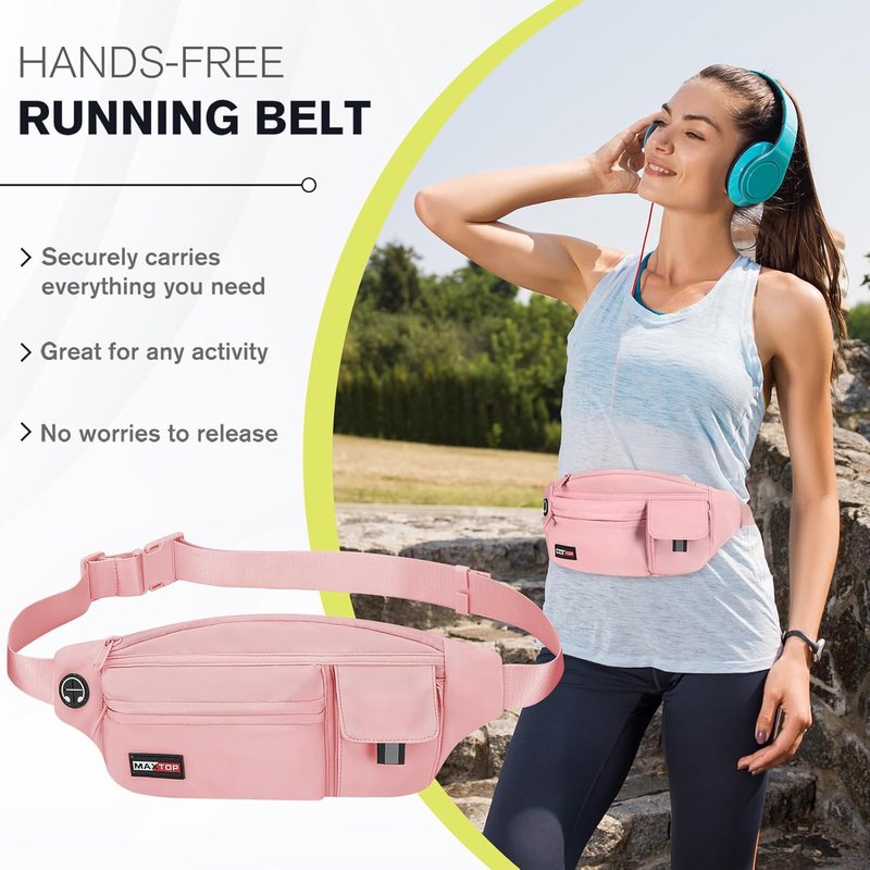 MAXTOP Fanny Packs for Women & Men - 5-Zipper Sling Bag for Jogging, Hiking & Casual Use | Fits All Phones