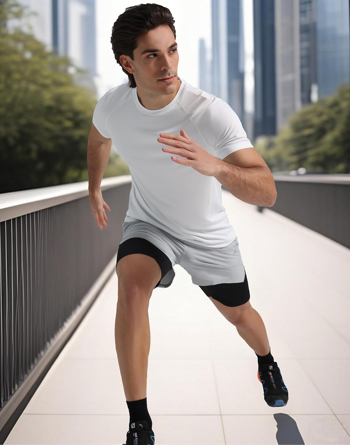 Men's Moisture-Wicking Running Shirt - UPF 50+ Short Sleeve Athletic Top for Workouts | Performance Gym Tee