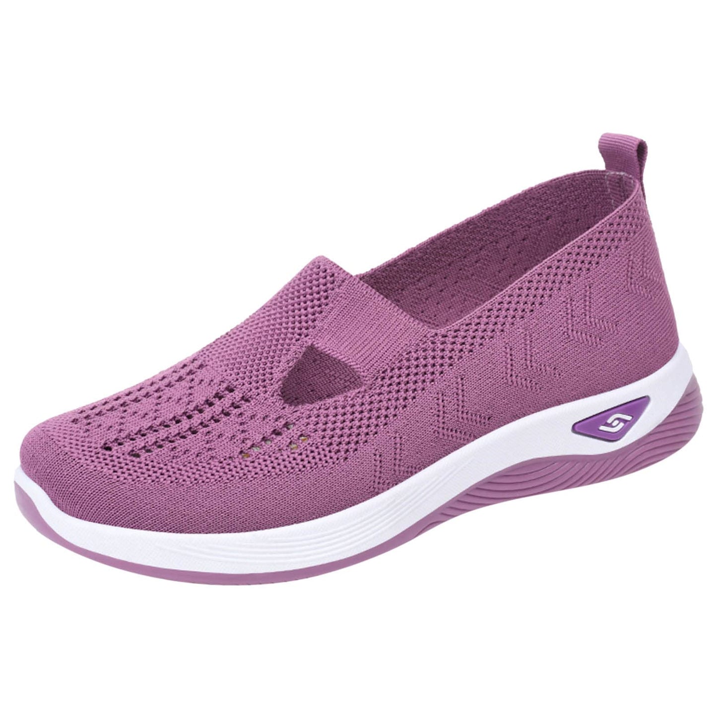 Generic Lightning Deals Today Platform Sandals Women Sneakers for Women Orthopedic Shoes for Women, Breathable Soft Shoes Go Walking Slip on Diabetic Foam Shoes Arch Support, 7.5, 🌸02#dark Purple