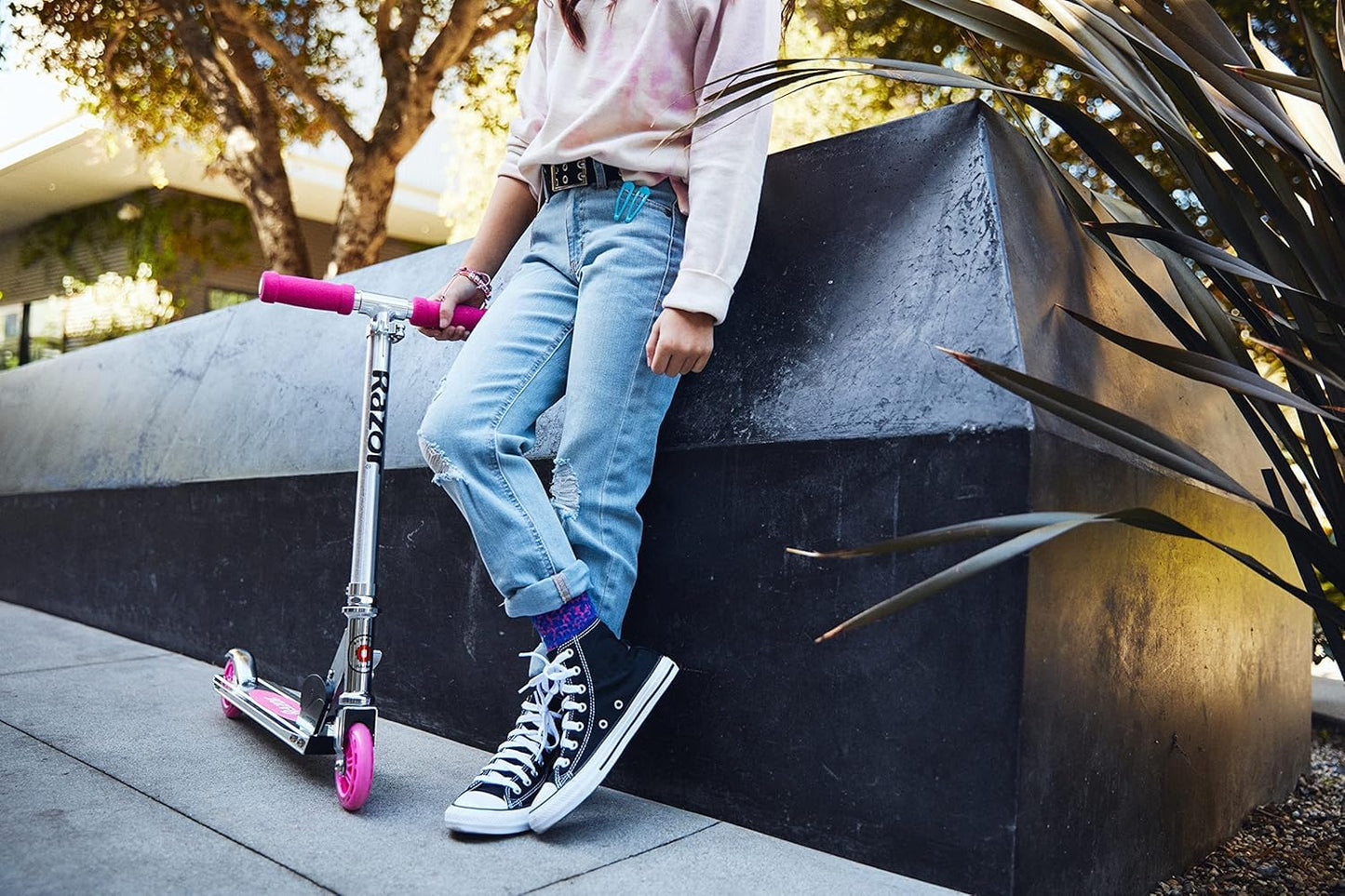 Razor A Model Kick Scooter for Kids Ages 5+ - Lightweight, Foldable, Aluminum Frame, and Adjustable Handlebars