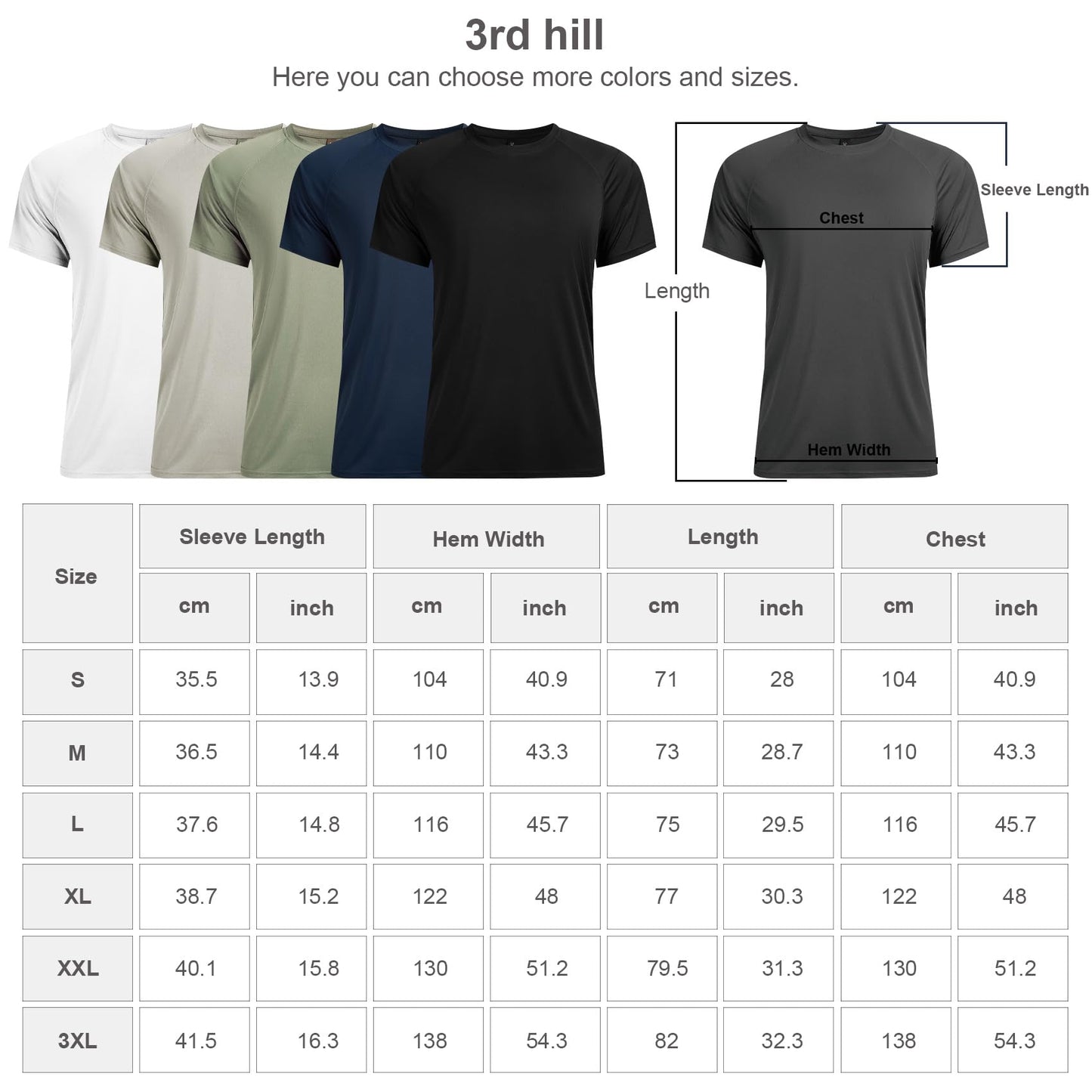 3rd hill Mens Swimming Shirts Short Sleeve UPF 50 Quick Dry Sun Protection Rash Guard Shirts for Fishing Running Deep Grey XXL