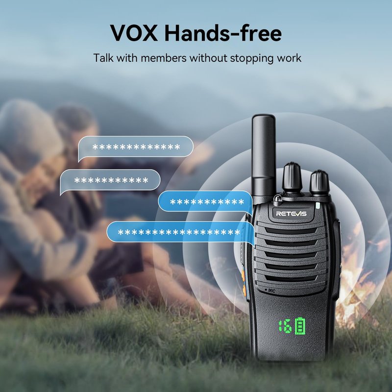 Retevis H-777H Walkie Talkies Rechargeable,2 Way Radios Long Range,USB-C,VOX,Short Antenna,Hidden Display,Flashlight,Portable FRS Two-Way Radios for Adults Skiing Gift Family (3 Pack)
