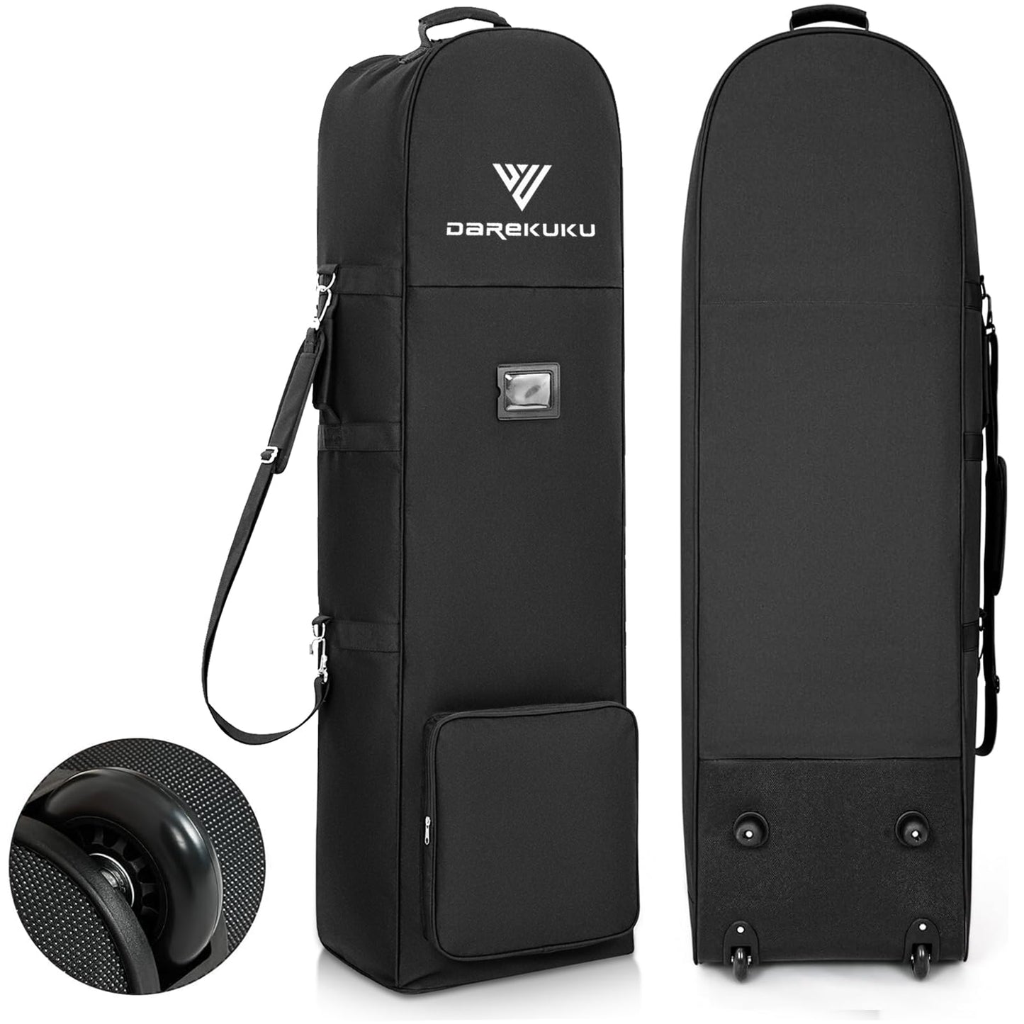 DAREKUKU Golf Travel Covers for Airlines with Detachable Shoulder Straps, Soft Foldable Golf Club Travel Bags, 900D Heavy Duty Oxford -Universal Size