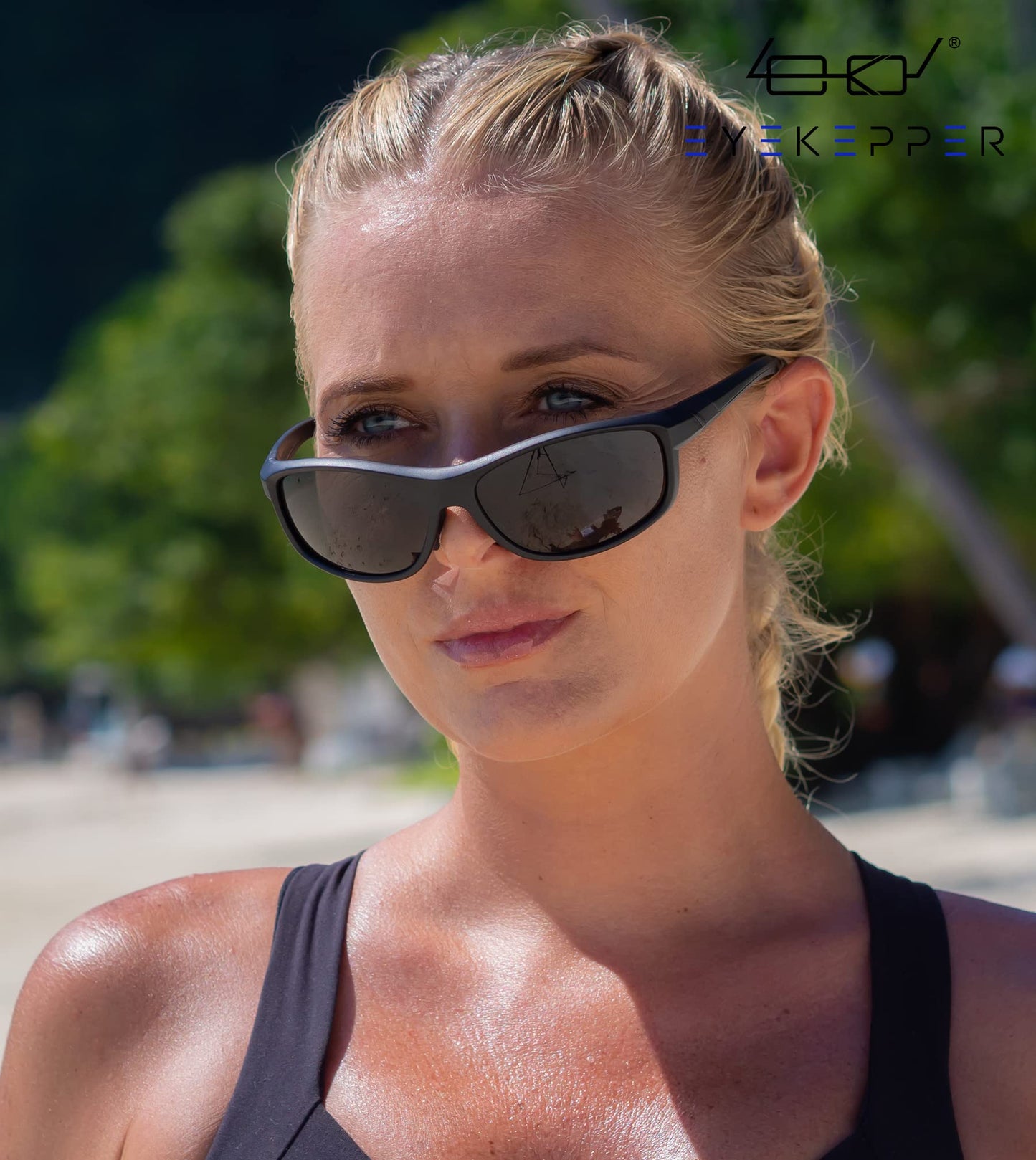 Eyekepper Sports Bifocal Sunglasses TR90 Unbreakable Outdoor Readers Pearly Brown Frame Brown Lens +2.0